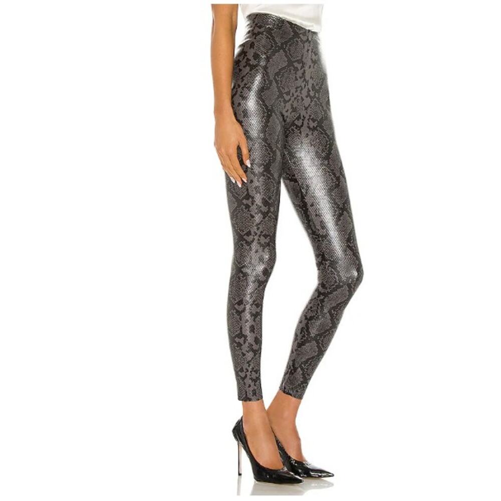 Commando Taupe Black Faux Leather Snakeskin Leggings Med Night Out Animal Print